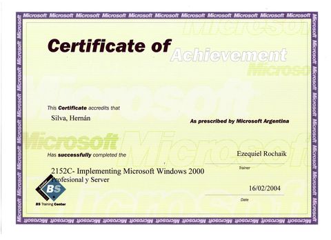 Implementing Microsoft Windows 2000 Professional & Server (2152C)